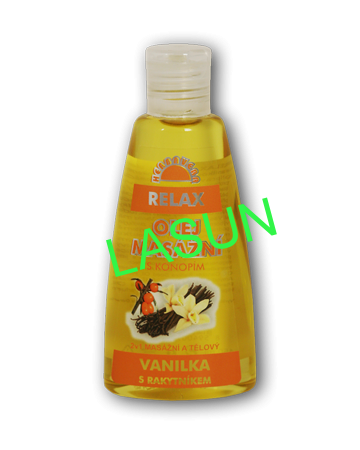 Masážní olej RELAX s vanilkou a rakytníkem